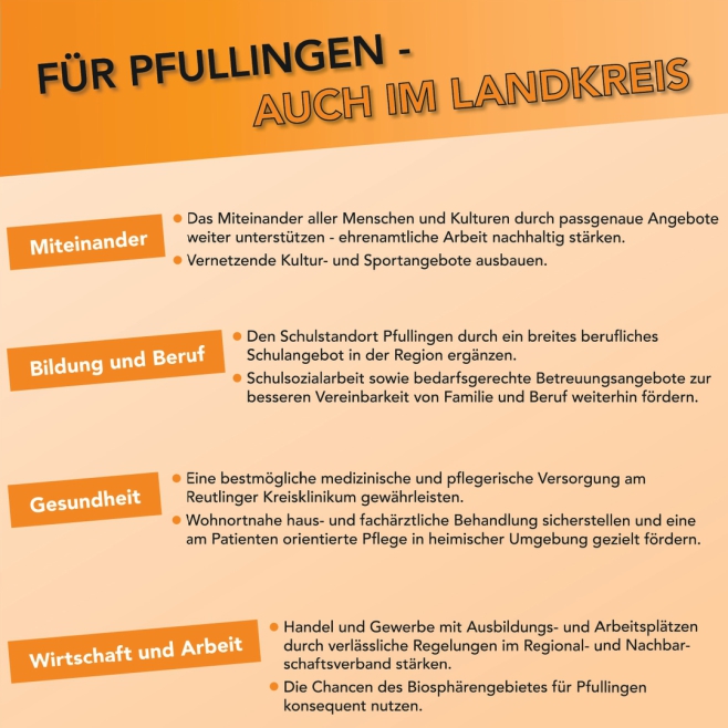 Freie Wähler Vereinigung für Pfullingen - auch im Landkreis Wahlthemen der Freien Wähler Pfullingen